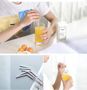 Nhựa Linh Hoạt Ống Hút Nhiều Sọc Màu Sắc Cho Nước Trái Cây Trà Sữa Cocktail Đảng Những dịp - Product Image 3