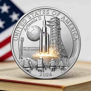 Moneda Conmemorativa 3D de la Primera Llegada a la Luna de 1969, Moneda Coleccionable de la Misión Lunar 2026 de Exploración Espacial Estadounidense - Product Image 6