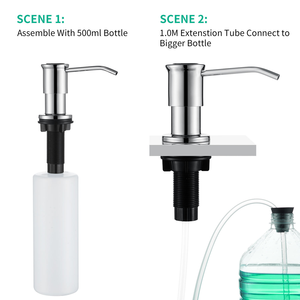 Distributeur manuel de savon liquide pour les mains, mural, luxe, finition brossée en acier inoxydable 304 - Product Image 4