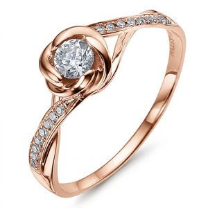 แหวนเพชรแต่งงานสำหรับผู้หญิง ทองคำขาว 14K น้ำหนัก 0.80 กะรัต ทรงบริลเลียนต์คัท ประดับเพชรข้างแบบเพาะเลี้ยง ดีไซน์ดอกไม้สุดโรแมนติก รับรองโดย IGI - Product Image 2