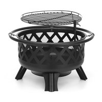 Brasero rond en acier pour bois, poêle chauffant d'intérieur, brasero d'extérieur pour jardin, camping, pique-nique, idéal pour barbecue au charbon et feu de camp