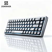 Clavier de jeu Zornher ZH68 à axe magnétique, touches argentées, filaire Type-C, Hot-Swap, RGB, taux de polling 16K, faible latence 0,1 ms