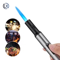 Luxin Bleu Jet Flamme Briquet Rechargeable Butane Gaz Stylo Coupe-Vent Sécurité Serrure Camping Torche pour Cigarette BBQ Cigare Métal Personnalisé