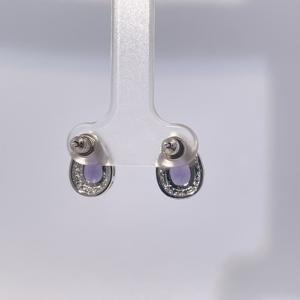 Boucles d'oreilles clous élégantes pour femmes Tianyu Gems, en laiton plaqué or classique, zircon en forme de cœur violet et poire - Product Image 2