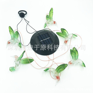 Campana de Viento Solar con Forma de Colibrí, Luz LED de Color Cambiante, Decoración Colgante para Jardín, Impermeable y Recargable - Product Image 2