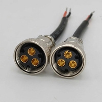 Conector Circular de Aviación GX16 de 2 Pines Hembra, IP67 Impermeable, Carcasa Metálica Niquelada para LED, CCTV, Sensor, Industrial, Solar