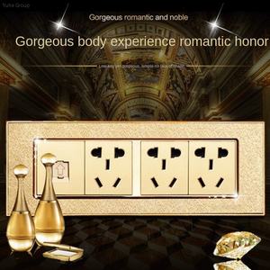 Ensamblaje de panel dorado para tomacorriente de pared estándar americano, tomacorriente de pared de 6 pines, interruptor de luz eléctrico - Product Image 3