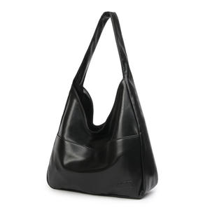 Bolso de hombro de gran capacidad de cuero marrón, bolso de mujer de diseño retro minimalista - Product Image 1