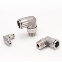 Raccord coudé fileté en acier inoxydable 304, connecteur rapide de type insert, pièces pneumatiques