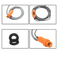 Camping douche 12V électrique douche extérieure seau pliant Kit pour voyage voiture lavage Camping randonnée plantes à fleurs arrosage