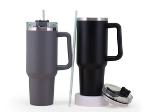 40oz Stainless Steel Car Handle Cup Straw Insulation Large Capacity Portable Outdoor Vacuum Flask Thermos Custom LOGO <b>Printing</b> - Product Image 3