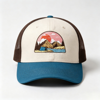 Gorra Trucker Casual Personalizada Vintage con Logotipo Bordado, de Dos Tonos, Malla Transpirable y Ajustable