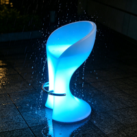 Tabouret de bar moderne à LED, en PE rotomoulé, avec éclairage RGB, chaise de bar lumineuse, étanche IP65, pour bar, club, hôtel, événement, fête