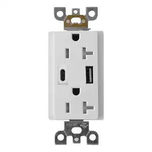 OSWELL US Type A&C USB Wall Outlet USB Charger 4.8Amp USB output 20A 125V Tamper Resistant Receptacle