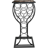 Présentoir en métal avec finition marbrée, organiseur de rangement pour vin et vin, Table rouge