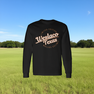 T-Shirt a Maniche Lunghe Weslaco Texas, Edizione Limitata, Design Atletico Retrò, Unisex, Collo Tondo, per Adulti, Promozionale - Product Image 3