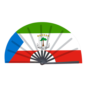 Abanicos Plegables de Bambú con la Bandera de Guinea Ecuatorial al por Mayor, Abanico de Mano para Carnaval, Boda, Festival, Fiesta, Agencia de Viajes - Product Image 1