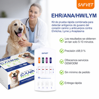 Kit de diagnostic vétérinaire EHR ANA LYM CHW Canino, test antigénique rapide pour Ehrlichia, Anaplasma, Lyme, test de détection de la larve du fil des sangs pour chien