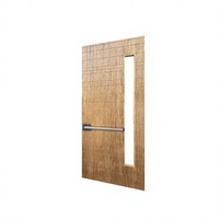 Portes Antivol en Bois Massif Direct Usine Style Chinois Moderne pour Salles de Conférence et Entrées Finition Bois Naturel Noyer Tout-en-un