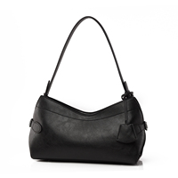Sac à bandoulière en cuir souple pour femme, sac à main demi-lune rétro grande capacité pour le travail et le shopping