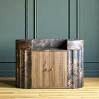 Bureau d'accueil en marbre chinois moderne, style italien minimaliste, en marbre naturel et travertin, design haut de gamme pour hôtel