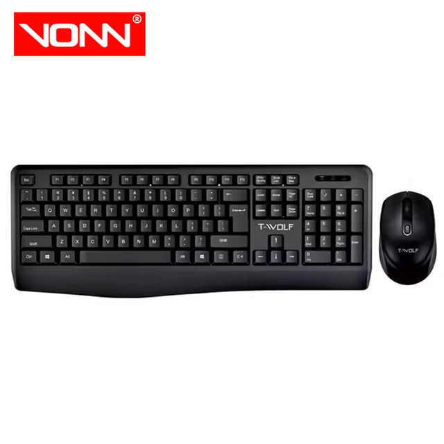 T-Wolf TF100 2-in-1 Ergonomic Wireless Keyboard & Mouse Combo Full Size 104 Palm Rest Business Office Style in Stock