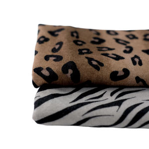 قماش جيرسيه مصقول بتصميم مخصص 100% بوليستر منسوج بنقشة الفهد والحمار الوحشي - Product Image 6