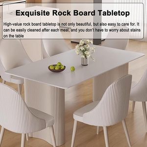 Moderno 120cm tavolo da pranzo in marmo bianco Base in metallo per piccoli spazi appartamenti per casa Hotel Villa sala da pranzo mobili - Product Image 4