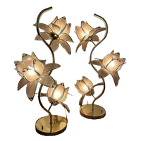 Lampe de table LED décorative vintage nordique avec commande tactile, abat-jour en verre, structure métallique, alimentation CA, lampe de bureau de luxe