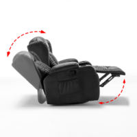 Juego de Muebles de Sala Modernos con Tapicería Sintética, Sillón Reclinable de Cuero con Masaje Eléctrico y Calefacción