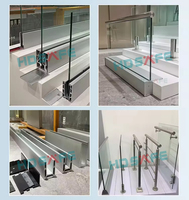 HDSAFE – Quincaillerie de base pour garde-corps en aluminium à canal en U, pour extérieur contemporain, balcon, balustrade sans cadre, escalier, terrasse