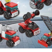 Set Mainan Mobil Balok Bangunan Pesawat Terbang Mobil Pemadam Kebakaran Mobil Militer Model Mini Puzzle Konstruksi Set Balok Bangunan Blind Box Anak-anak