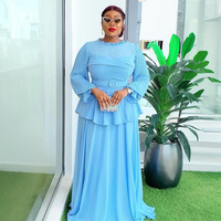 Vêtements africains transfrontaliers grande taille pour femmes, européens et américains, exportation Aliexpress, mode à volants, surpiqûres plissées