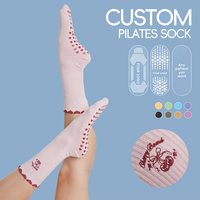 Chaussettes de yoga antidérapantes en tricot respirant personnalisées POPSOX pour femmes avec logo brodé