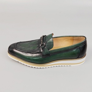 Men's Casual Slip-on Loafer Leather Shoes Custom-Made Full-Grain Genuine Leather with Breathable <b>Insole</b> Soft and Comfortable - Product Image 3