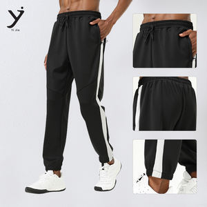 Venta al por mayor logotipo personalizado hombres pantalones gimnasio Fitness pantalones con cremallera bolsillo moda Joggers para hombres - Product Image 3