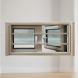 Fenêtre à <span class=keywords><strong>double</strong></span> battant en alliage d'aluminium à rupture de pont thermique, garde-corps antivol, fenêtre à battant pour cuisine, fenêtres et portes en aluminium - Product Image 3