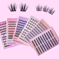 FindLove Meilleure vente queue de poisson cils auto-adhésifs réutilisables faux cils naturels segmentés faux cils grande capacité