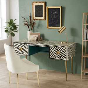 Handcrafted Bone Inlay Table for Living Room Entryway Hallway Decorative Home Furniture - Product Image 4