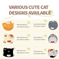 Tapis de souris mignon en forme de chat avec support de poignet, design incurvé, confortable, pour ordinateur, bureau, maison, accessoires de bureau