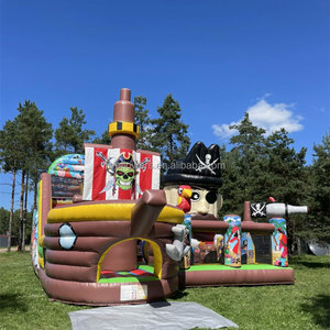Château gonflable pirate avec toboggan et aire de jeux intérieure/extérieure pour enfants - Product Image 4