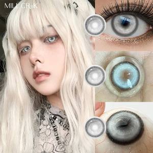 Mill Creek Hot Cosplay <strong>Contact</strong> <strong>Lenses</strong> 14.5mm Blue Yellow Grey Purple Crazy Colored Soft <strong>Contacts</strong> for Makeup - Product Image 2