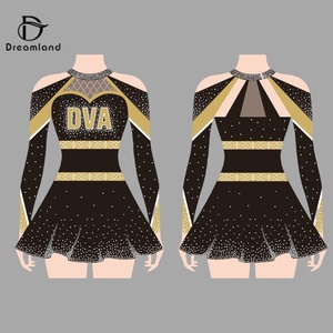 Livraison rapide quantité minimale de commande bas Cheer uniforme brillant strass pom-pom girl tenue personnalisée femmes Cheerleading uniforme <span class=keywords><strong>jupe</strong></span> - Product Image 3