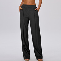 Nouveaux Pantalons de Yoga Femme 2026 – Coupe Ample Unie, Effet Ventre Plat, Amincissant, Rehausseur de Fesses, Séchage Rapide, Jambes Larges, pour Fitness et Yoga