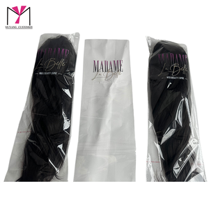 Bolsa transparente OPP personalizada MUYANG para extensiones de cabello <span class=keywords><strong>Madame</strong></span> La Belle con logo impreso y sellado térmico. - Product Image 1