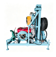 Machine de forage de puits d'eau domestique mobile sur roues
