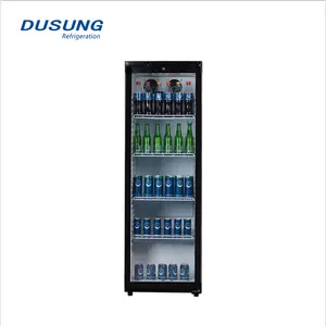 Коммерческий стеклянный дверной дисплей кулер супермаркет вертикальный дисплей холодных напитков пивной холодильник