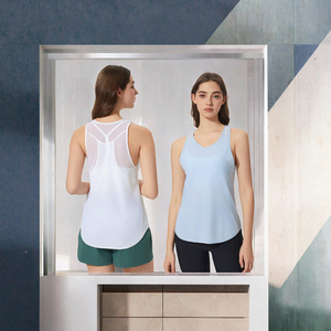 Débardeur de sport léger et respirant pour femme, dos en maille sans couture, séchage rapide, 75% Nylon + 25% Spandex - Product Image 2