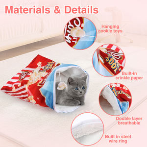 Kantong tidur terowongan kucing <span class=keywords><strong>Crinkle</strong></span> dapat dilipat gaya lucu sandaran tempat bermain hemat ruang untuk kucing semua ukuran usia Plus cocok untuk semua! - Product Image 4