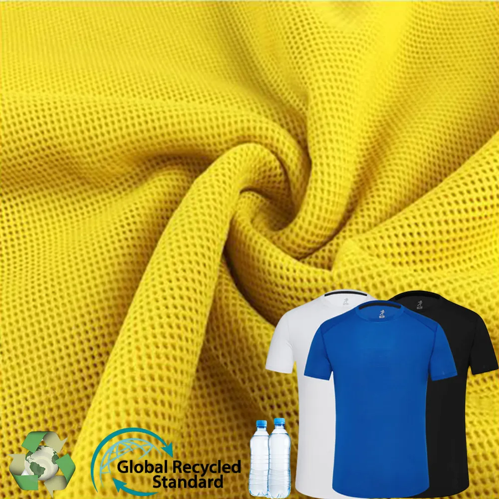 WUXI KUANYANG T Camisa de Malha Sportswear Activewear Tricot Tecido 100% Poliéster Reciclado Ecológico Saco de Tecido À Prova D' Água Sgs